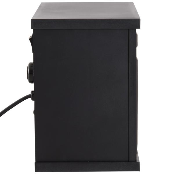 Lareira Elétrica com Efeito de Chama Realista Potência Ajustável 600W/1200W para Ambientes entre 13 - 18㎡ 34x17x31cm Preto