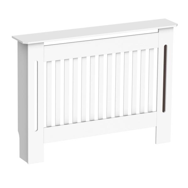 Cobertura Radiador Moderna de MDF com Prateleira Superior para Sala de Estar Dormitório Escritório 112x19x81cm Branco