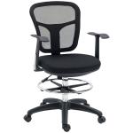 Cadeira de Escritório Ergonómica com Apoio para os Braços Apoio para os Pés e Assento Ajustáveis 59x59x95 - 115cm Preto