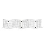 Barreira de Segurança para Cães de Madeira Dobrável para Cães Pequenos e Médios com 6 Painéis 432x36x70 cm Branco