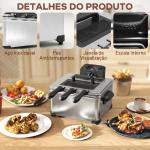 Fritadeira 5 L com Temperatura Ajustável até 190 °C, Janela de Visualização e Temporizador 60 min