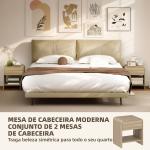 Conjunto de 2 Mesas de Cabeceira Nórdicas com Cantos Arredondados Gaveta e Prateleira Aberta 40x35x45 cm Madeira