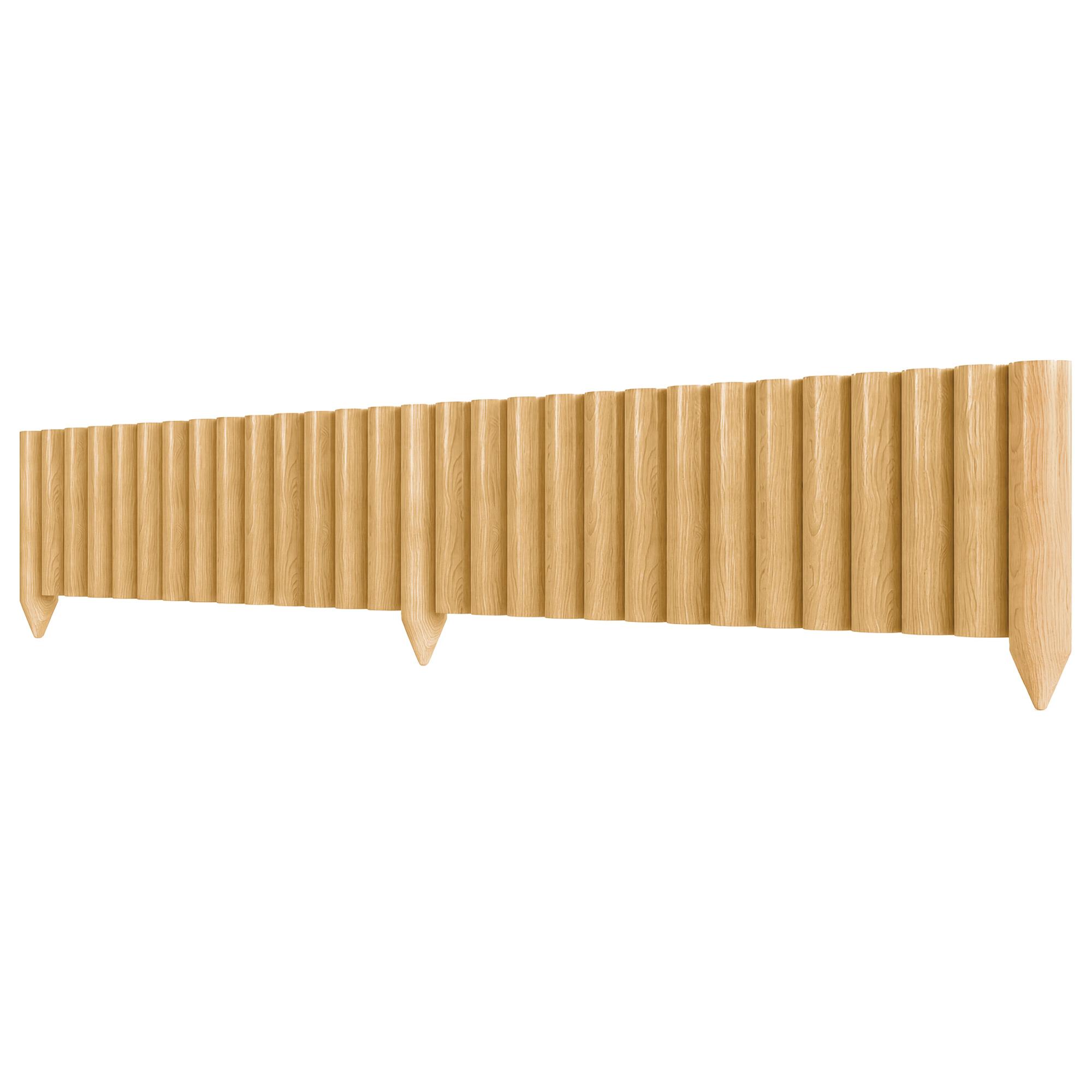 Cerca de Jardim em Madeira Painel Decorativo Resistente e Fácil de Instalar para Pátio Relva Caminho 176x38 cm Madeira