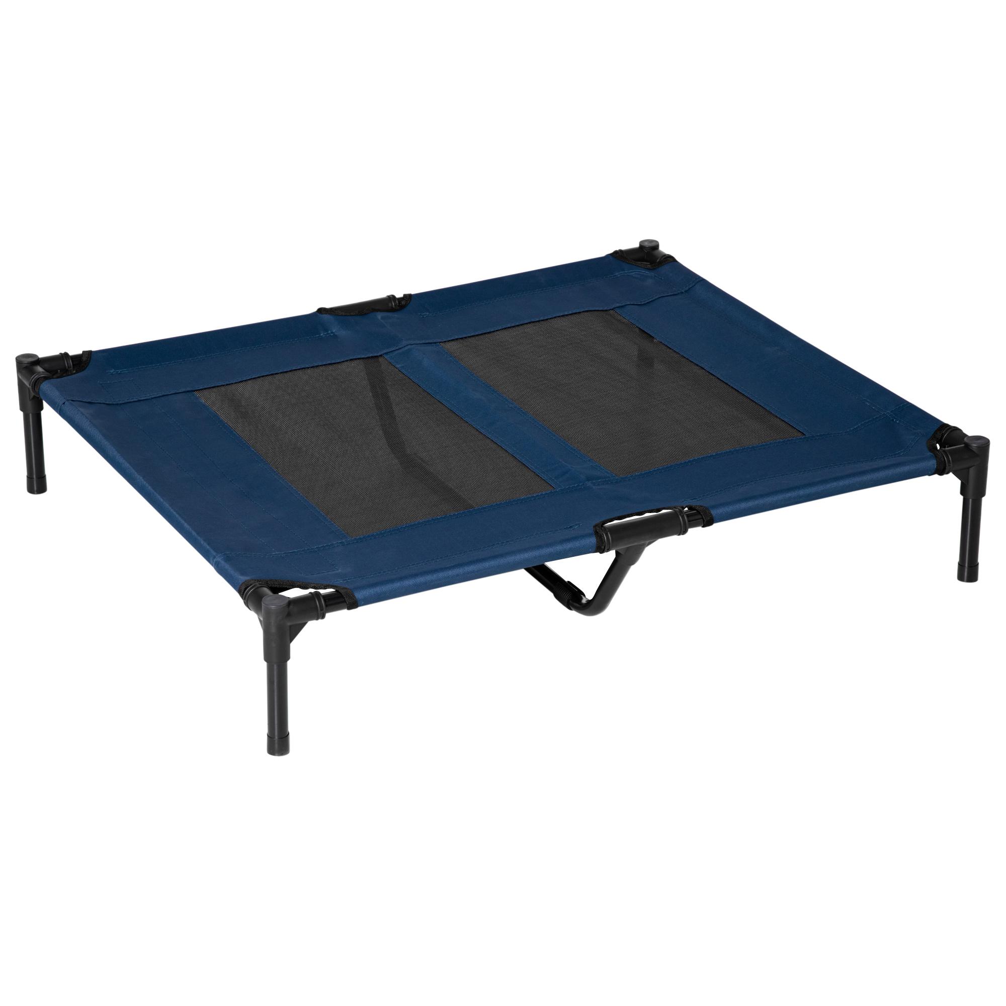 Cama para Animais de Estimação Cama Elevada para Cães Gatos Portátil Tecido Transpirável Resistente a Água 91,5x76,2x18cm Azul