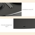 Máquina de Boxe Musical com 9 Modos de Velocidade Luvas e Conexão Bluetooth Luzes LED 41,8x44,6x7,5 cm Preto