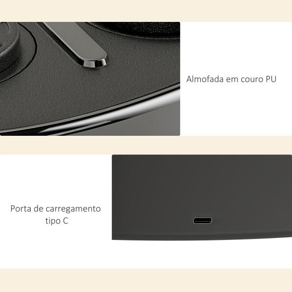Máquina de Boxe Musical com 9 Modos de Velocidade Luvas e Conexão Bluetooth Luzes LED 41,8x44,6x7,5 cm Preto