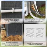 Tenda de Jardim para Bicicletas com Estrutura Metálica, 2 Portas com Fecho, Impermeável, Anti - UV, 2,4x2x2 m, Cinzento Escuro