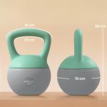 Kettlebell de 8 kg Pesa Russa Preenchida de Areia Metálica e Alça Antiderrapante para Treino em Casa Ginásio 19x19x28 cm Cinzento