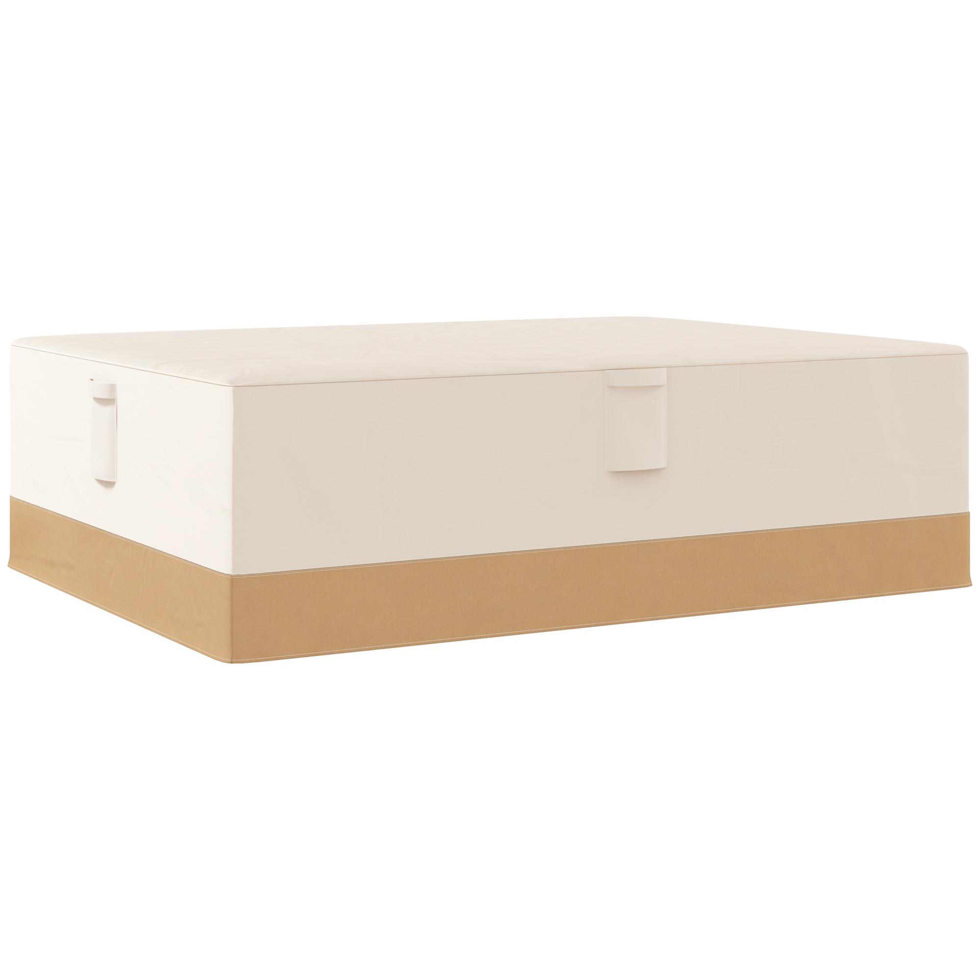 Capa Protetora para Móveis de Jardim 270x200x78cm Tecido Oxford 600D Impermeável Cobertura para Sofás Mesas Exterior com 4 Ventilações 5 Alças Cordão de Tração Bege