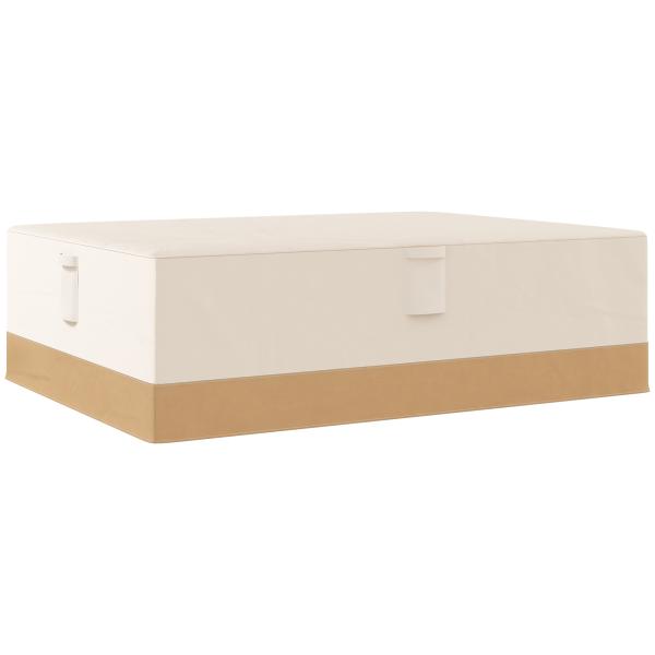 Capa Protetora para Móveis de Jardim 270x200x78cm Tecido Oxford 600D Impermeável Cobertura para Sofás Mesas Exterior com 4 Ventilações 5 Alças Cordão de Tração Bege