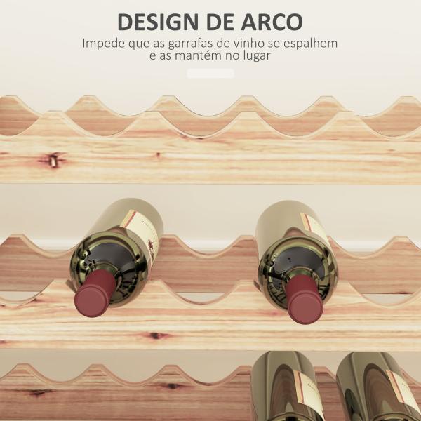 Suporte para Garrafas de Vinho para 96 Garrafas com 8 Níveis Suporte para Vinhos Vertical 114x28x113,5 cm Madeira