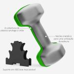 Conjunto de Halteres Hexagonais 2x1 kg 2x2 kg 2x3 kg com Suporte de Armazenamento para Treino em Casa Multicolor