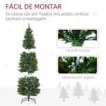 Árvore de Natal Artificial 180 cm Árvore de Natal com 648 Ramos Fácil de Montar e Base Desmontável de Aço Ø70x180 cm Verde