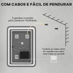Espelho Casa de Banho com Luzes LED 70x50 cm Função Antiembaciamento 3 Temperaturas de Cor Ajustável e Função de Memória Prata