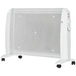 Aquecedor Elétrico 1000W/2000W Aquecedor de Mica com 2 Níveis de Potência e Termostato Regulável 79x27x54 cm Branco