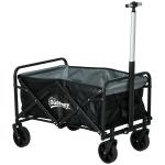 Carrinho de Transporte Carrinho Dobrável com 4 Rodas Capacidade 70 L Carga 80 kg para Jardim Praia Campismo Preto