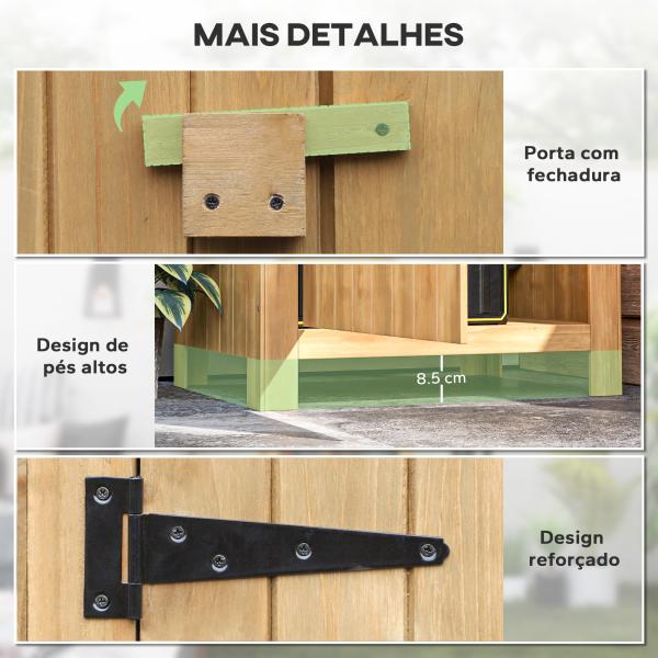 Armário Jardim de Madeira 77,5x54,2x179,5 cm 0,3 m² Armário para Arrumação de Ferramentas com 3 Prateleiras e 2 Portas com Fecho Madeira