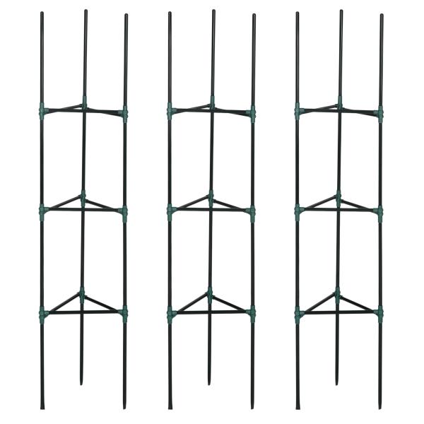 Conjunto de 3 Suportes para Plantas Trepadeiras Torre de Treliça para Plantas Frutas Verduras 38x38x182 cm Verde