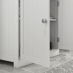 Móvel para Lavatório Pousar Armário Casa de Banho de Armazenamento com 2 Portas e Prateleira Interior Ajustável Moderno 60x30x60 cm Branco