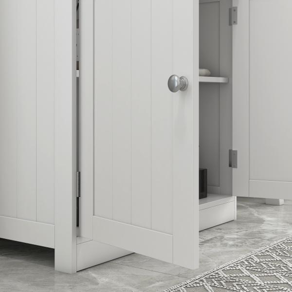 Móvel para Lavatório Pousar Armário Casa de Banho de Armazenamento com 2 Portas e Prateleira Interior Ajustável Moderno 60x30x60 cm Branco