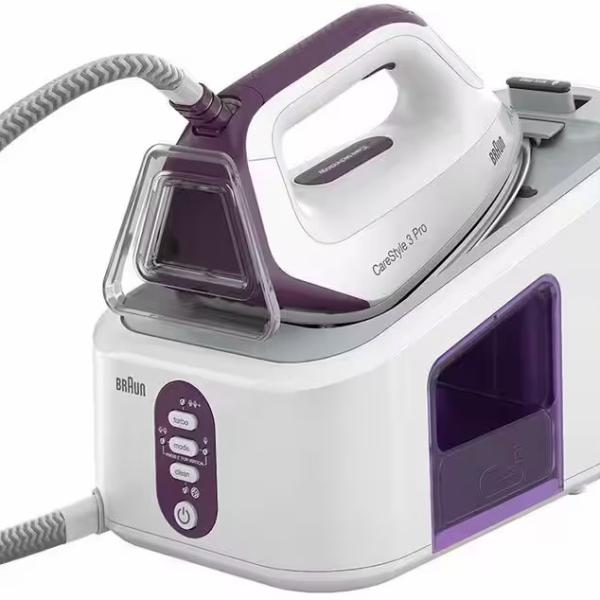 Ferro de Engomar c/ Caldeira CareStyle 3 Pro IS3155VI 2400W (Branco/Roxo) - BRAUN