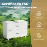Móvel para Lavatório Pousar com 2 Gavetas para Lavatório sem Pedestal 80x30x60 cm Branco