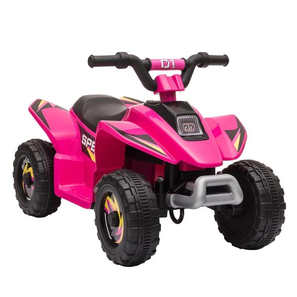 Quadriciclo Elétrico para Crianças de 18 - 36 Meses Quadriciclo a Bateria 6V com Avance e Retrocesso 72x40x45,5cm Rosa