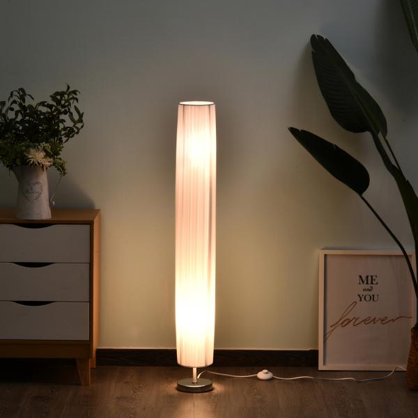 Candeeiro de Pé Moderno com Interruptor de Pé e Base de Aço Inoxidável Ø15x120 cm Branco