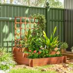 Floreira de 3 Níveis com Treliça Hortal Vertical com Tecido não Tecido para Cultivos de Verduras Flores 95x95x110 cm Castanho