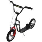 Trotinete para Crianças com Guiador Ajustável em Altura Travão Duplo e Estrutura de Aço 120x58x75 - 80 cm Preto
