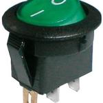 Interruptor Redondo Luminoso ON - OFF 250V/6A - Verde
