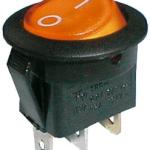 Interruptor Redondo Luminoso ON - OFF 250V/6A - Laranja