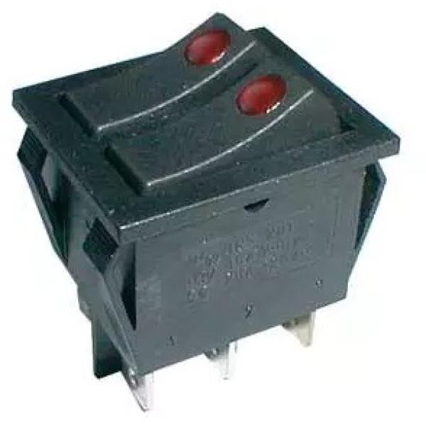 Interruptor Duplo Preto Luminoso