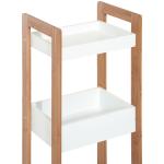 Móvel Auxiliar de banheiro com 3 Prateleiras Organizadoras de Bambu 27,5x20,8x74 cm Cor Branco e Natural