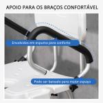 Cadeira para Duche Antiderrapante com Altura Ajustável de 6 Níveis e Apoio para os Braços Regulável 54x52x70 - 82cm Branco