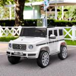 Carro Elétrico BENZ G500 Todo - o - Terreno com Bateria 12V Veículo Elétrico com Música Buzina Velocidade 3 - 5 km/h Branco