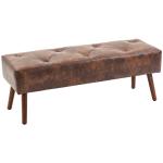 Banco de Pé de Cama Multifuncional Clássico Banco Dormitório com Pés de Madeira e Assento Acolchoado 114x38x42 cm Marrom