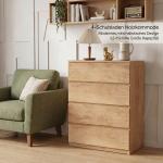 Cómoda de 4 Gavetas para Quarto Moderna Design sem Puxadores para Sala de Jantar Entrada 60x40x80 cm Madeira