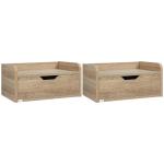 Conjunto de 2 Mesas de Cabeceira de Parede Mesas de Cabeceira Flutuantes com 1 Gaveta 40x30x19,5 cm Madeira