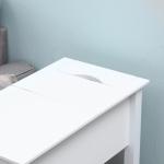 Mesa de Apoio com Tampa Abatível Prateleira de Armazenamento e Orifício para Cabos Oculto 60,5x32,5x70cm Branco