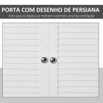 Armário Casa de Banho de Parede com 2 Portas de Persiana Prateleira Interior e Barra para Toalhas Móvel Auxiliar Suspenso Moderno Multiuso para Cozinha 60x23x60cm Branco