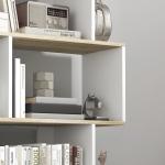 Estante para Livros Estilo Nórdico Estante com 5 Prateleiras Anti - Tombo Carga 25 kg 70x29,5x163 cm Branco e Madeira