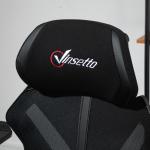 Cadeira de Gaming com Apoio para os Pés Retrátil Cadeira de Escritório Reclinável com Apoio para a Cabeça e Altura Ajustável 65x65x119 - 129cm Preto
