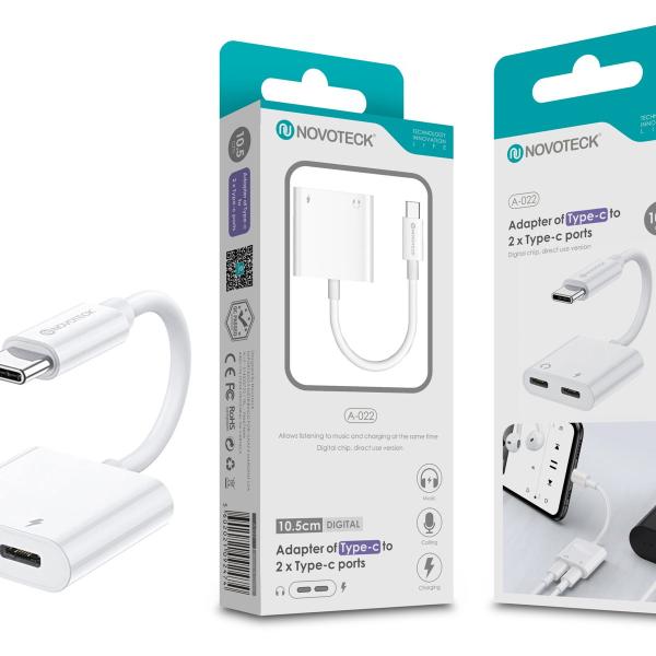 Conversor Type-C 1 To 2 NOVOTECK A-022