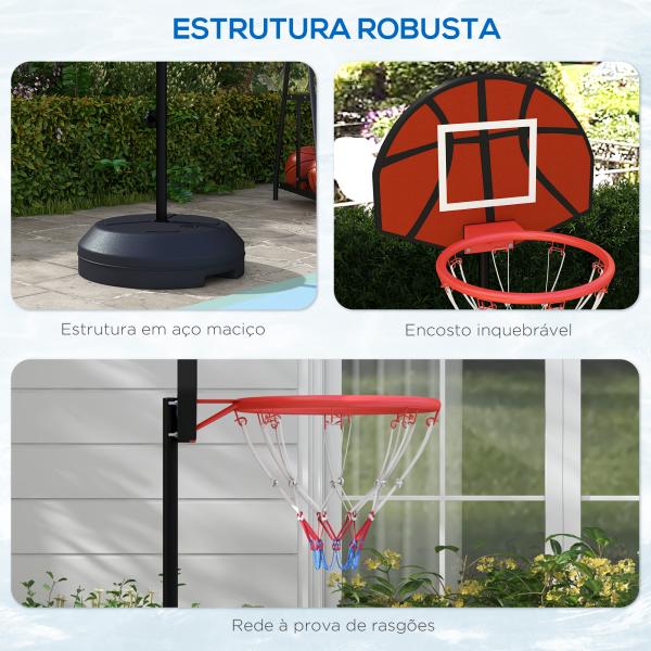 Tabela de Basquetebol com Altura Ajustável 129 - 179 cm Aro de Basquetebol com Alvo Magnético e Dardos Ø38x129 - 179 cm Preto