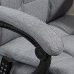 Cadeira de Escritório com 6 Pontos de Massagem 5 Modos Reclinável 155° com Função de Aquecimento 66x76x112 - 120 cm Cinza