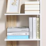 Estante de Armazenamento com 5 Prateleiras Estante Multiuso para Escritório 45x21x170cm Branco e Carvalho