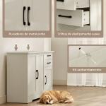 Aparador com 3 Portas Moderno para Sala de Estar com 2 Gavetas Prateleira Ajustável 120x38x79 cm Branco com Efeito Madeira