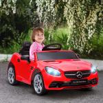 Carro Elétrico Mercedes SLC 300 12V com Controlo Remoto Faróis LED Música TF USB e Abertura da Porta 3 - 5km/h 107x62,5x44 cm Vermelho