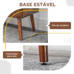 Banco de Pé de Cama Multifuncional Clássico Banco Dormitório com Pés de Madeira e Assento Acolchoado 114x38x42 cm Marrom